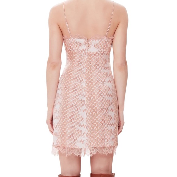 AFRM Kidd Mini Slip Dress - Pastel Pink Snake - Picture 2 of 6